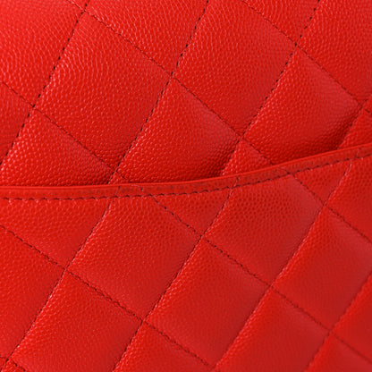 Chanel Caviar Quilted Jumbo Double Flap Red 14 of 15