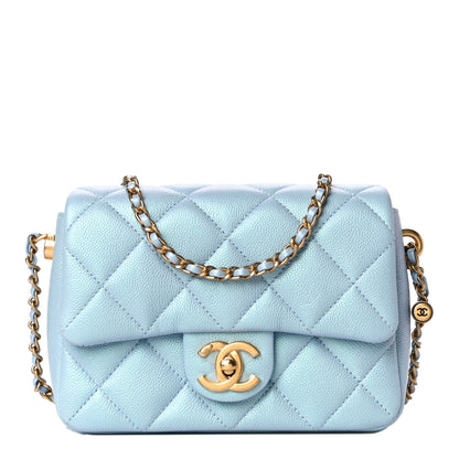 Chanel Iridescent Caviar Quilted Mini My Perfect Flap Light Blue 1 of 11