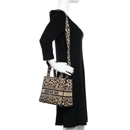 Christian Dior Canvas Medium Mizza Embroidered Lady D-Lite Beige Multicolor 2 of 12