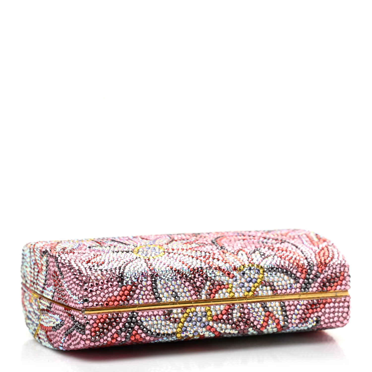 Judith Leiber Swarovski Crystal Floral Miniaudiere Clutch Pink Multicolor 4 of 10