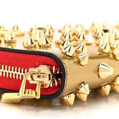 Christian Louboutin Metallic Panettone Spiked Studded Zip Around Wallet Gold 13 of 14