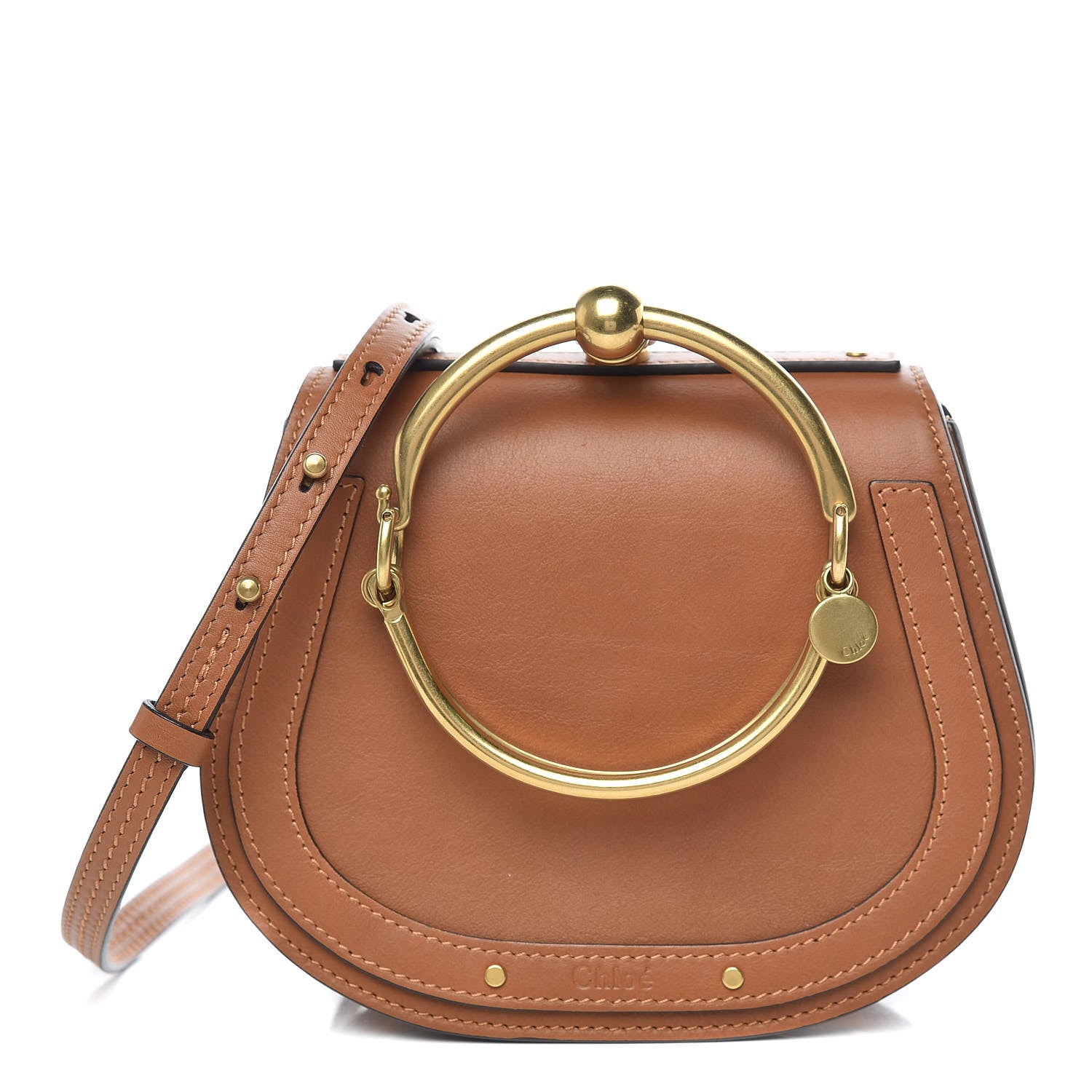 Chloe Calfskin Suede Small Nile Bracelet Bag Caramel 1 of 10