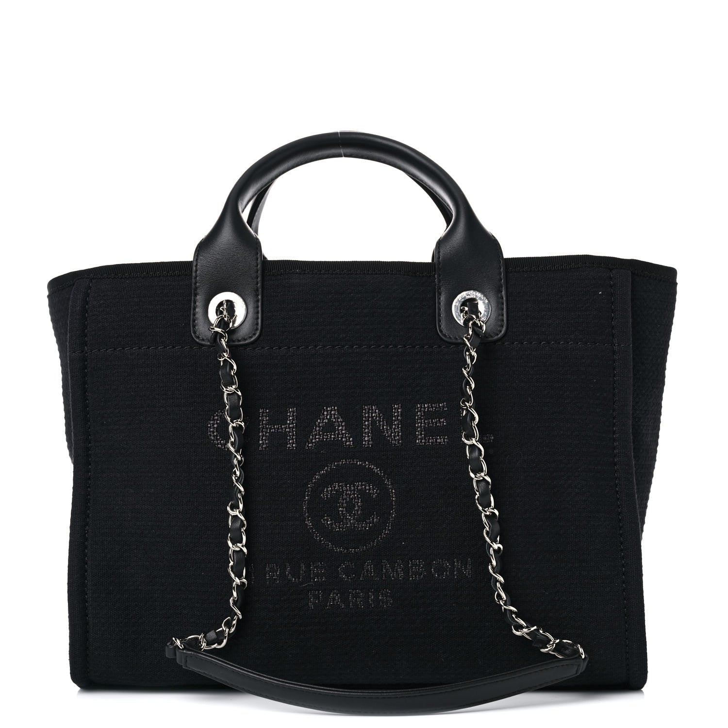 Chanel Mixed Fibers Small Deauville Tote Black 1 of 11
