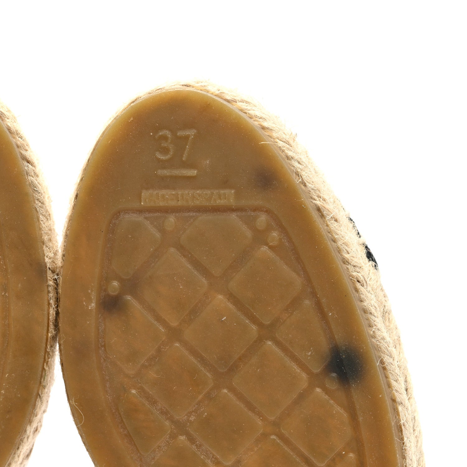 Chanel Lambskin CC Espadrilles 37 Beige Black 6 of 8