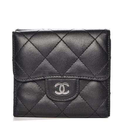 Chanel Lambskin Quilted Double Sided Wallet Black 1 of 10
