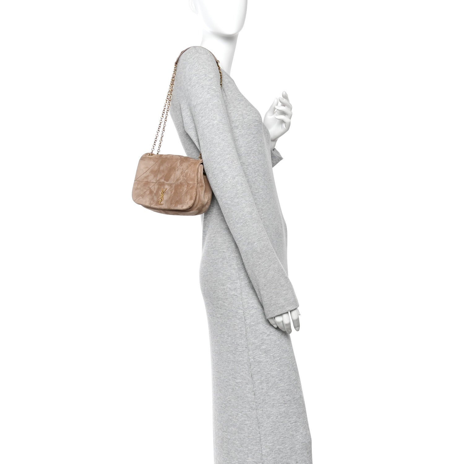 Saint Laurent Suede Matelasse Monogram Mini Jamie 4.3 Whisper Pink 2 of 9