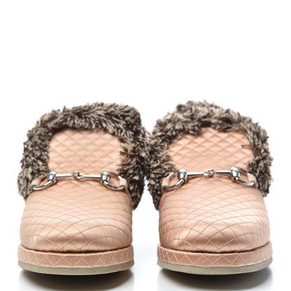 Gucci Satin Quilted Womens Fria Horsebit Loafers 36 Apricot Beige 2 of 9