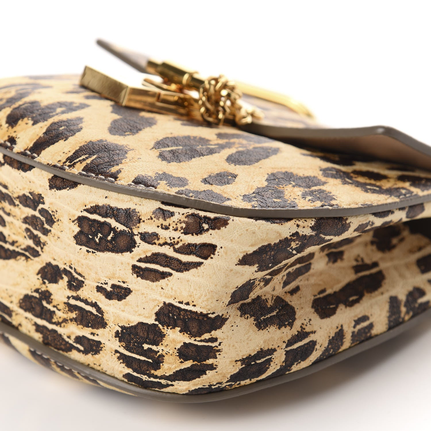 Chloe Calfskin Leopard Print Mini Drew Shoulder Bag 7 of 9