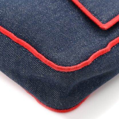 Fendi Denim Large Baguette Blue Rosso 12 of 16