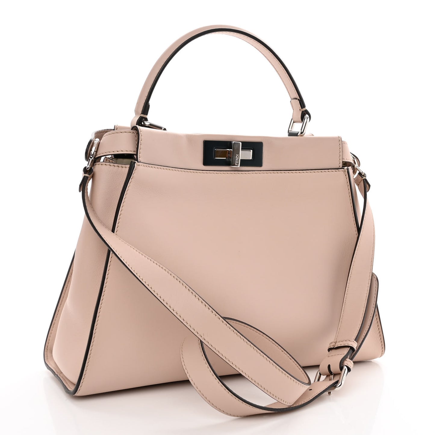 Vitello Seta Shiny Nappa Medium Peekaboo Iconic Satchel Soap Opale