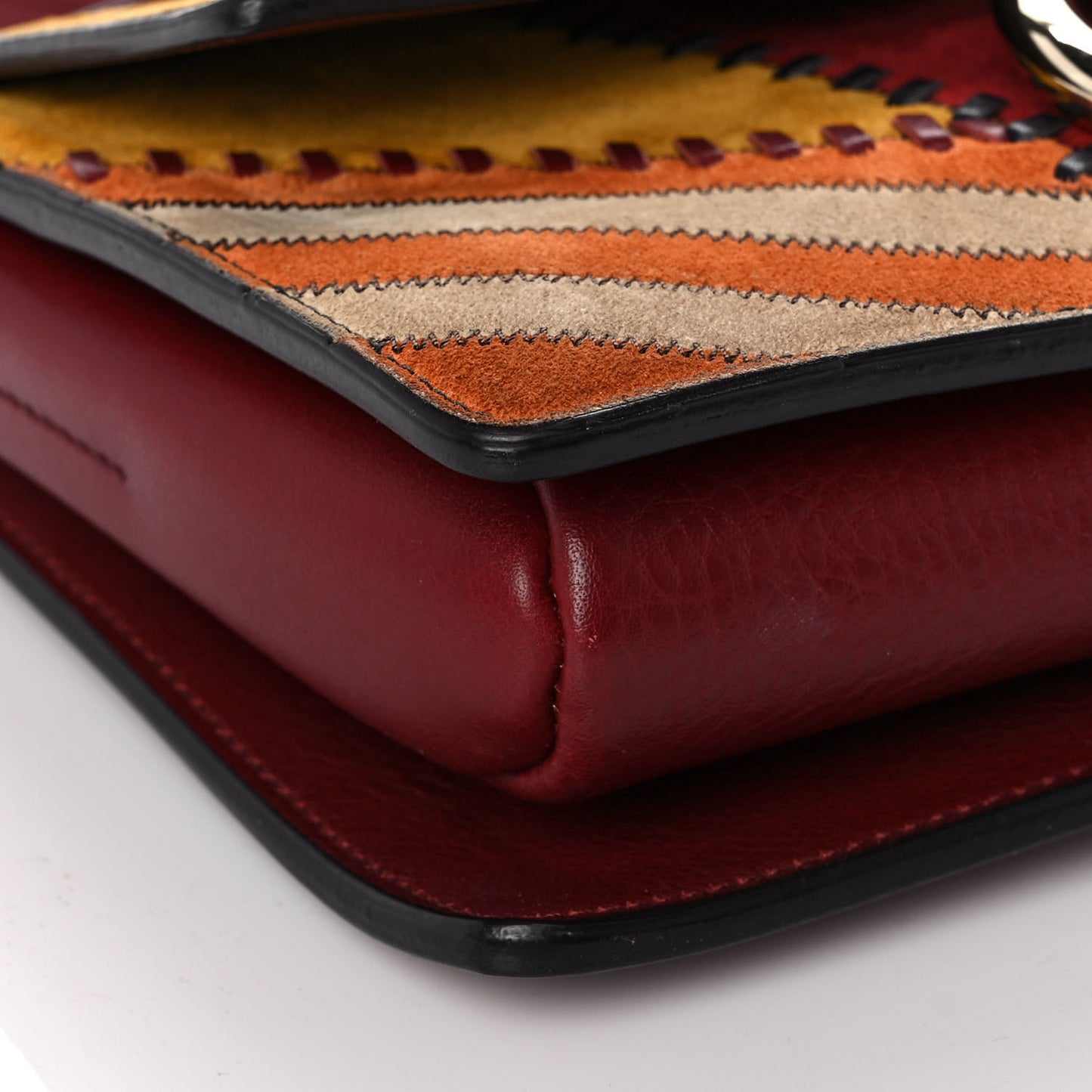 Suede Patchwork Small Faye Shoulder Bag Multicolor