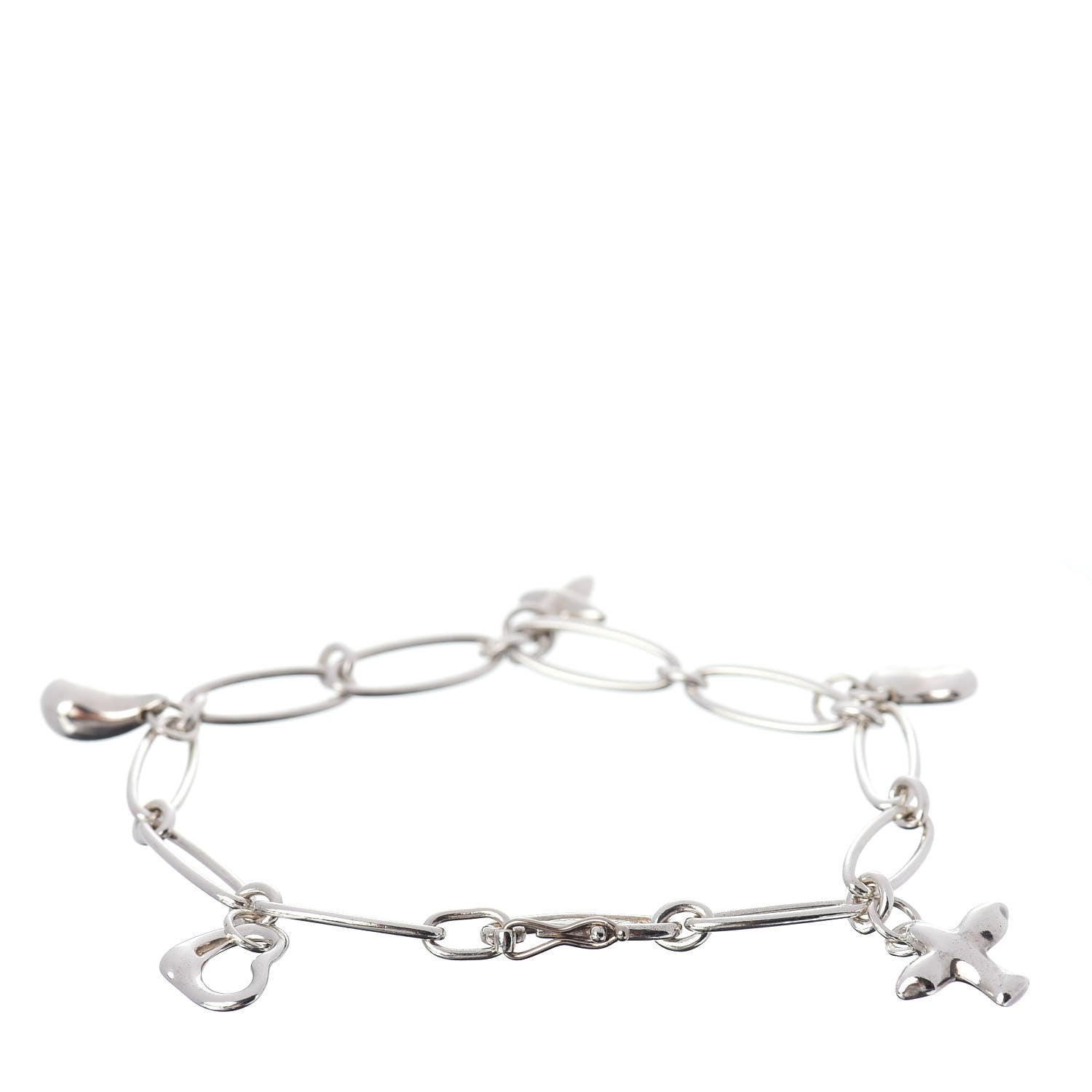 Tiffany Sterling Silver Elsa Peretti Five Charm Bracelet 3 of 4