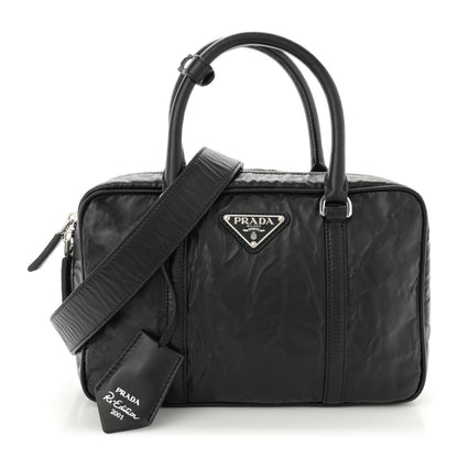 Prada Nappa Antique Medium Re-Edition 2001 Two Handle Bag Black 1 of 12