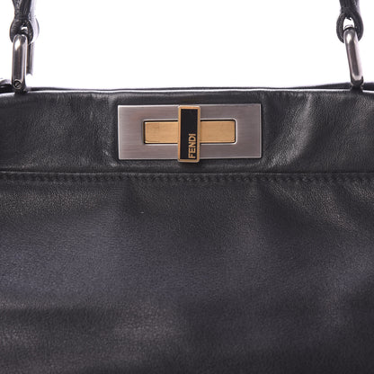 Fendi Vitello Suede Medium Peekaboo Iconic Satchel Black 10 of 11