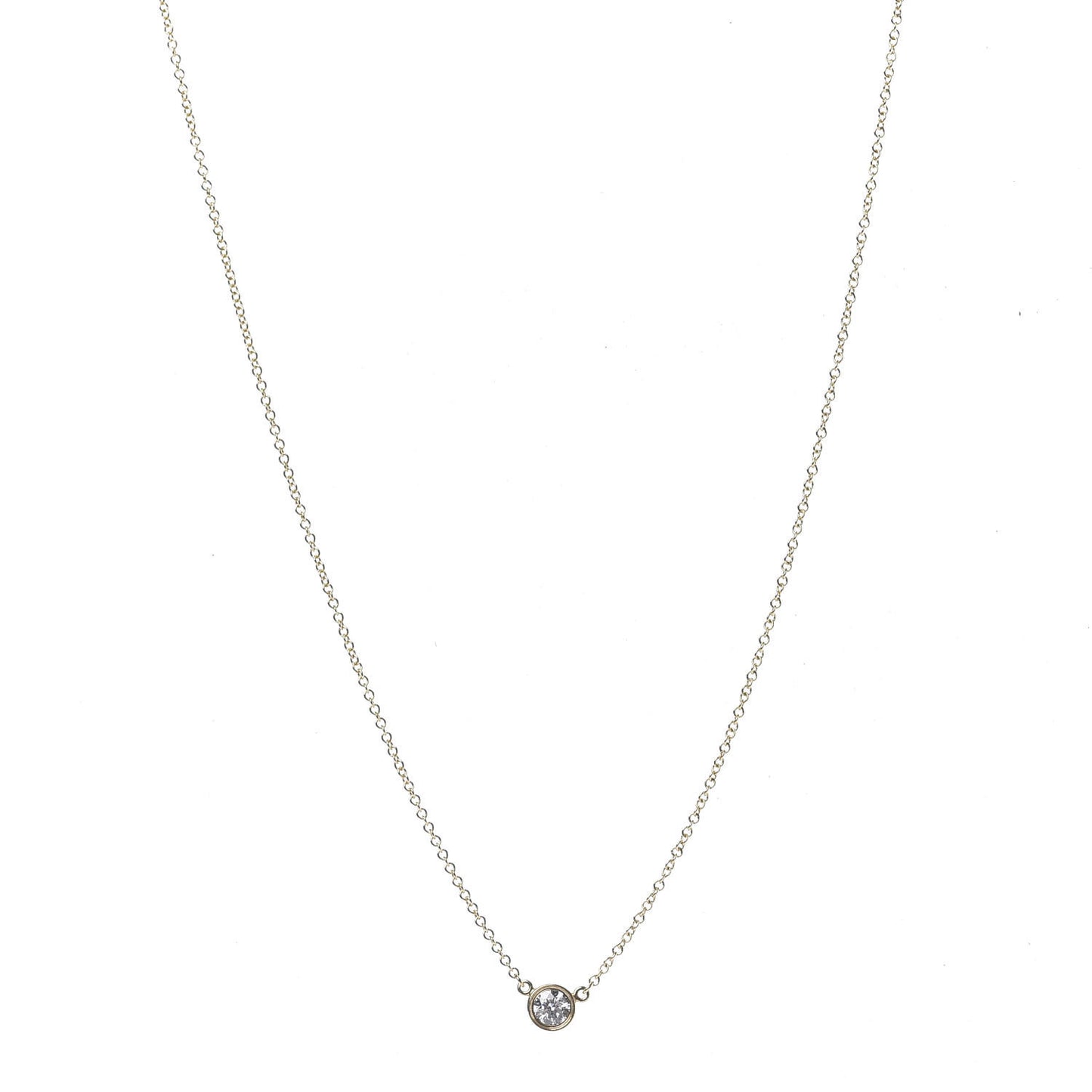 18K Yellow Gold Diamond .21ct Elsa Peretti Diamonds by the Yard Pendant Necklace