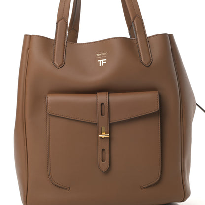 Tom Ford Calfskin Medium Hollywood T Twist Tote Taupe 6 of 6