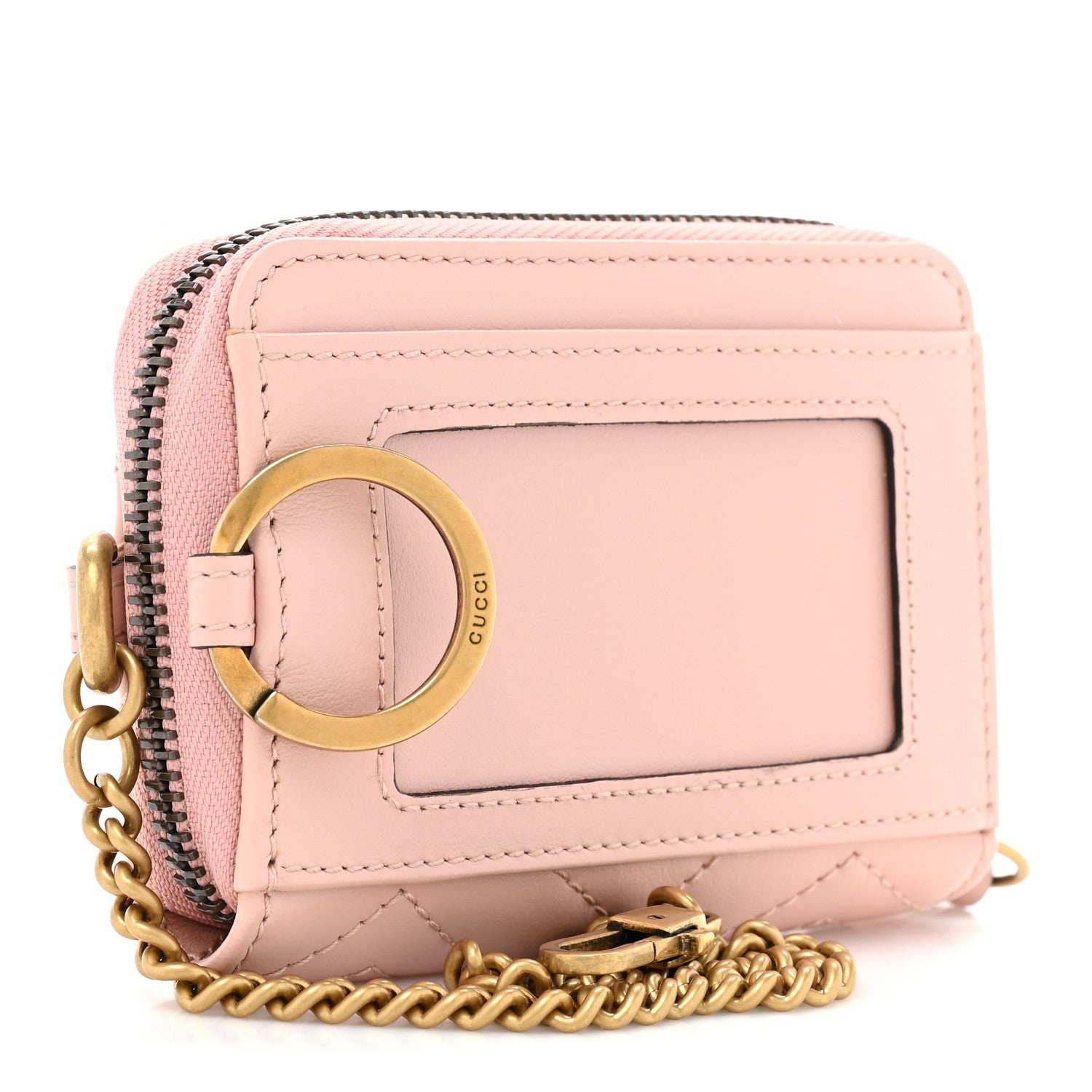 Gucci Calfskin Matelasse GG Marmont Wallet On Chain Perfect Pink 2 of 10