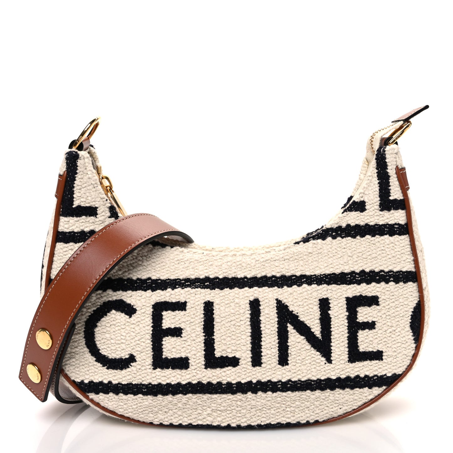 Textile Medium Ava Shoulder Bag White Black