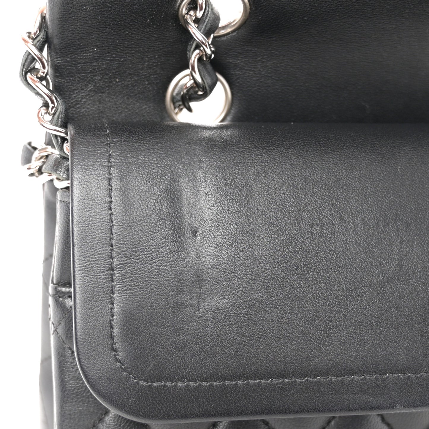 Lambskin Quilted Medium Double Flap Black