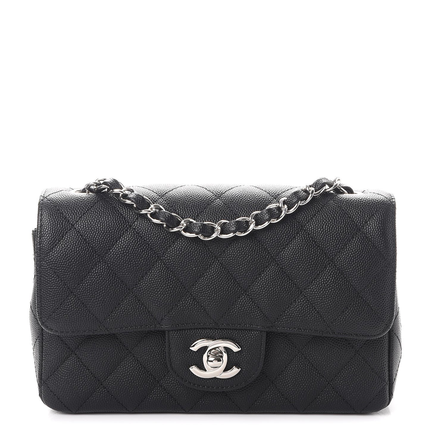 Caviar Quilted Mini Rectangular Flap Black