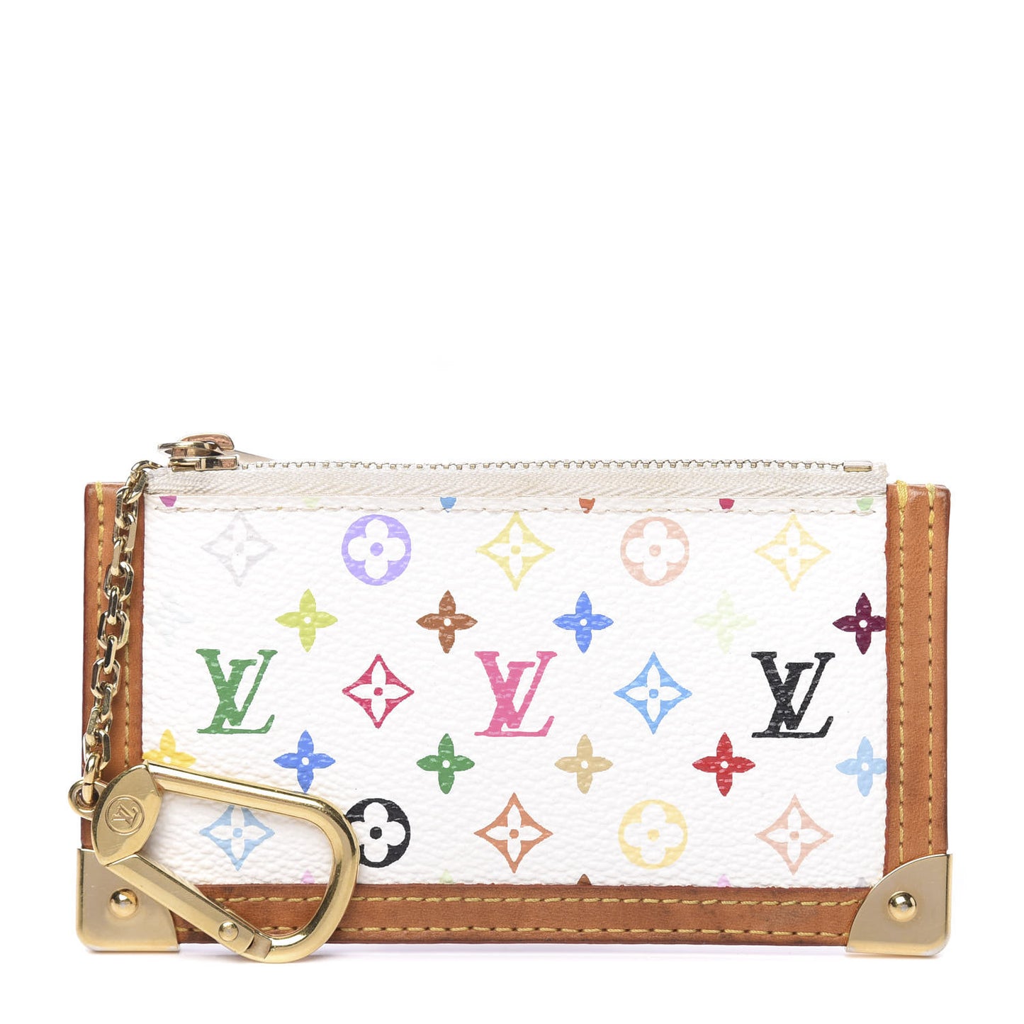Monogram Multicolor Key Pouch White