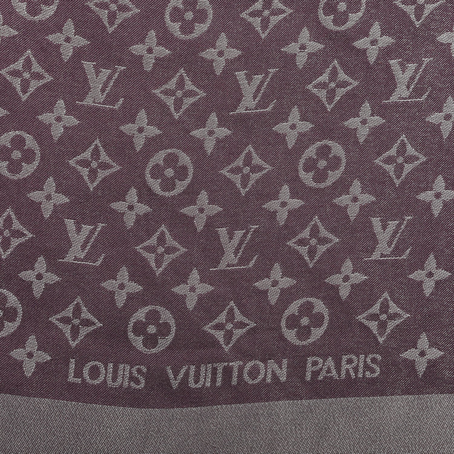 Louis Vuitton Silk Lurex Wool Monogram Shine Shawl Amarante 2 of 4