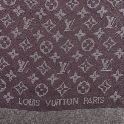 Louis Vuitton Silk Lurex Wool Monogram Shine Shawl Amarante 2 of 4