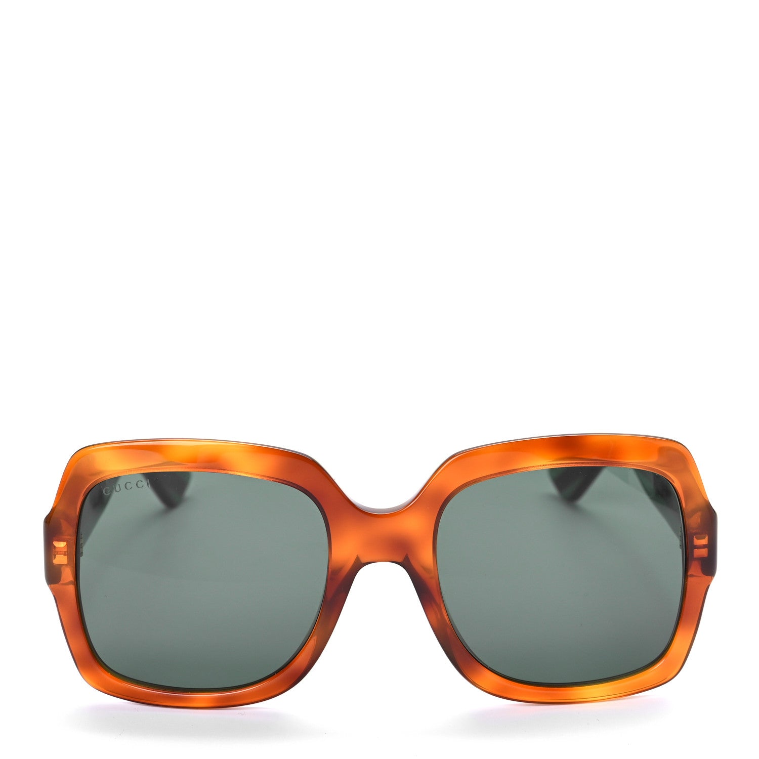 Gucci Acetate Square Frame Web Glitter Sunglasses GG0036S Havana 2 of 7