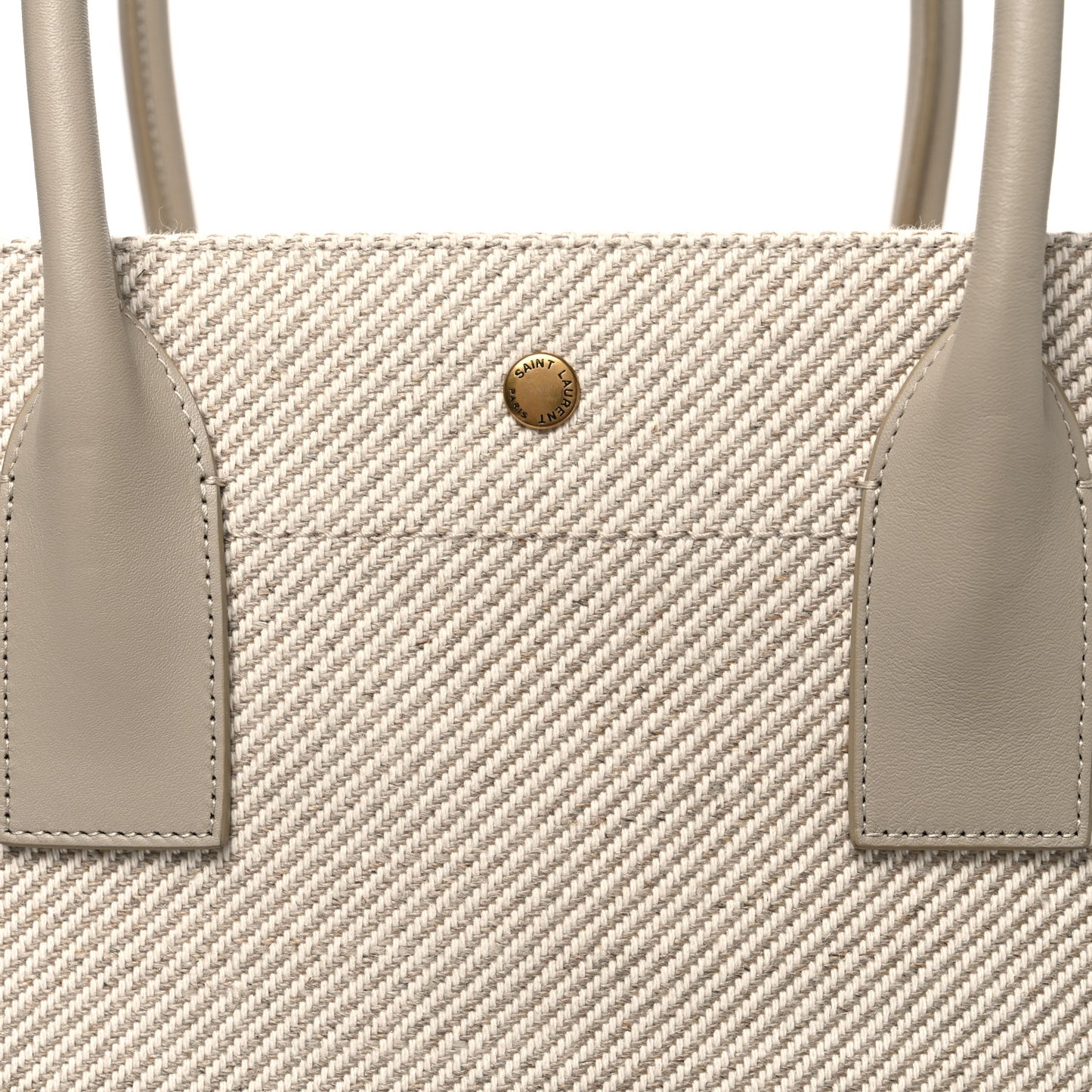 Linen Calfskin Rive Gauche Tote Beige Sea Salt