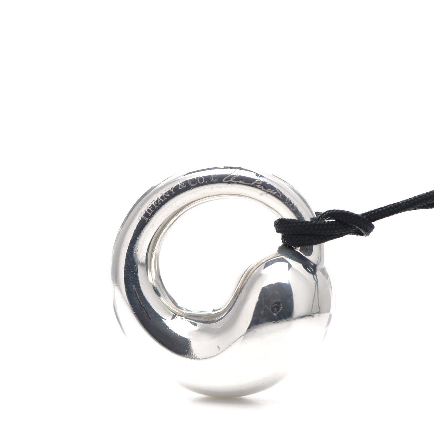 Sterling Silver Large Elsa Peretti Eternal Circle Cord Necklace