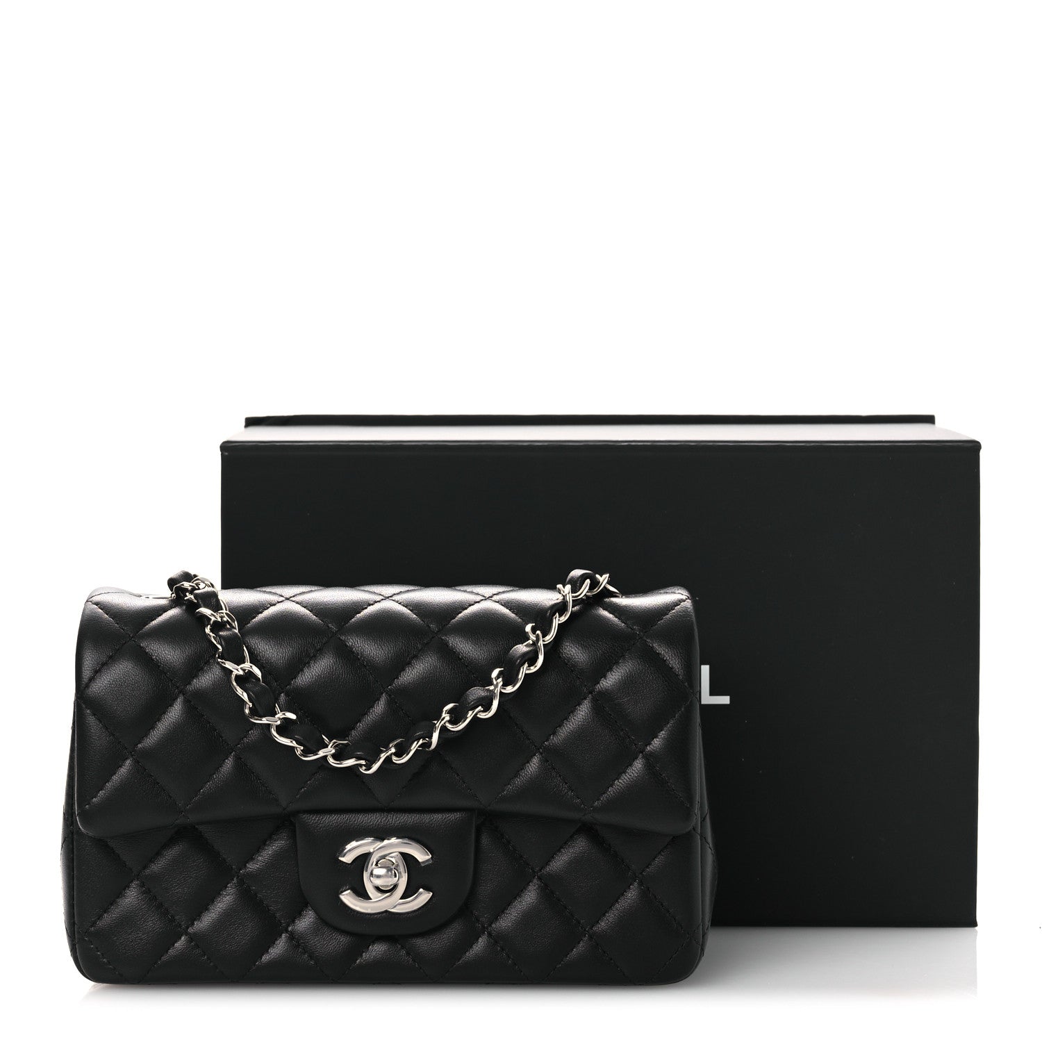 Chanel Lambskin Quilted Mini Rectangular Flap Black 13 of 13