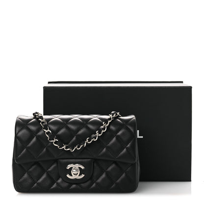 Chanel Lambskin Quilted Mini Rectangular Flap Black 13 of 13