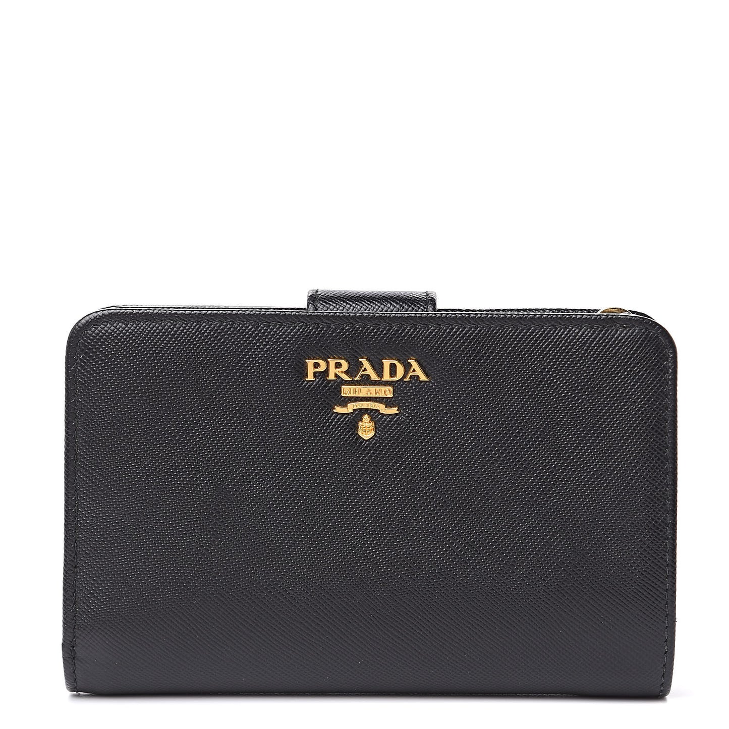 Saffiano Metal Compact Wallet Black