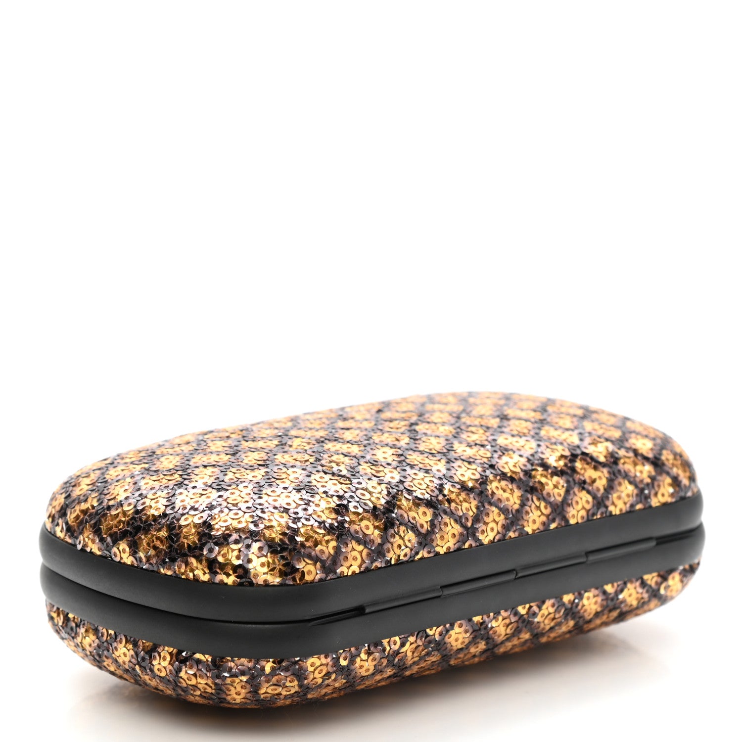 Bottega Veneta Metallic Paillettes Sequin Intrecciato Knot Clutch 4 of 7