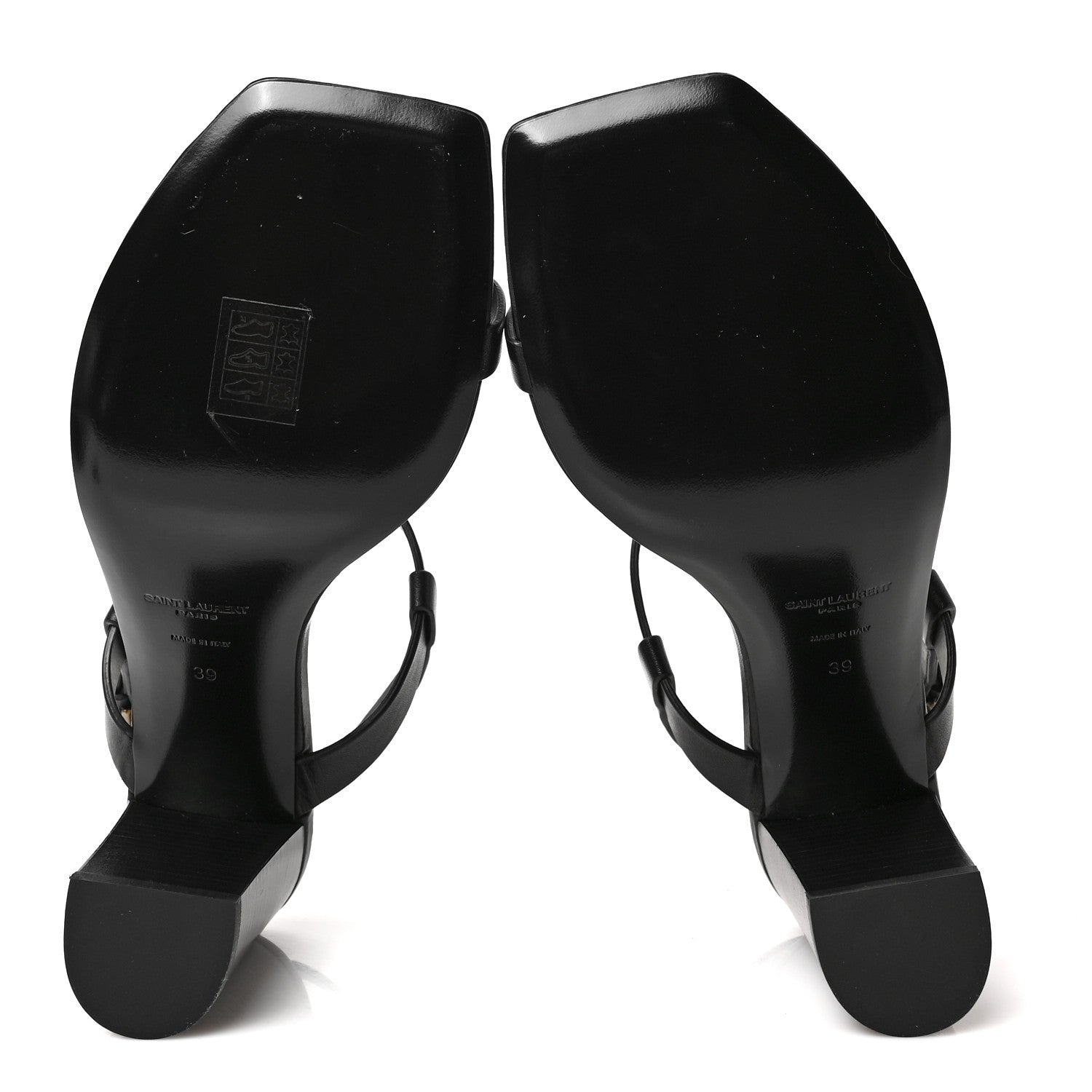 Saint Laurent Calfskin Cassandra Sandals 39 Black 6 of 9