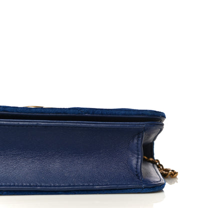 Gucci Velvet Matelasse GG Marmont Mini Bag Cobalt Blue 11 of 16