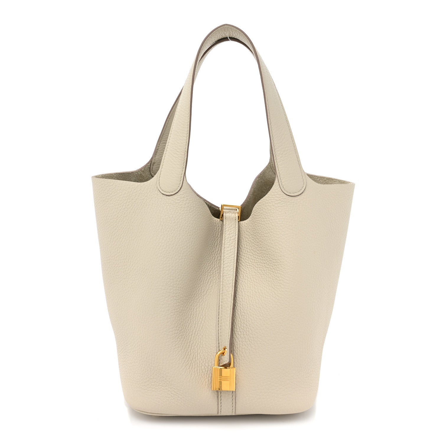 Hermes Taurillon Clemence Picotin Lock 22 MM Beton 1 of 10