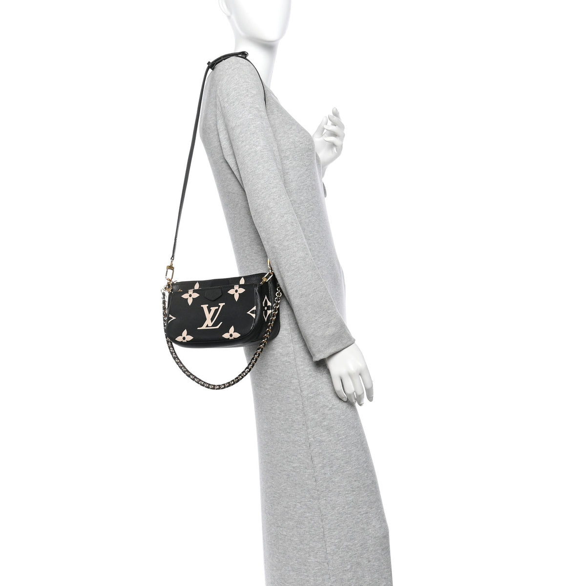 Louis Vuitton Empreinte Monogram Giant Multi Pochette Accessories Black Beige 2 of 10
