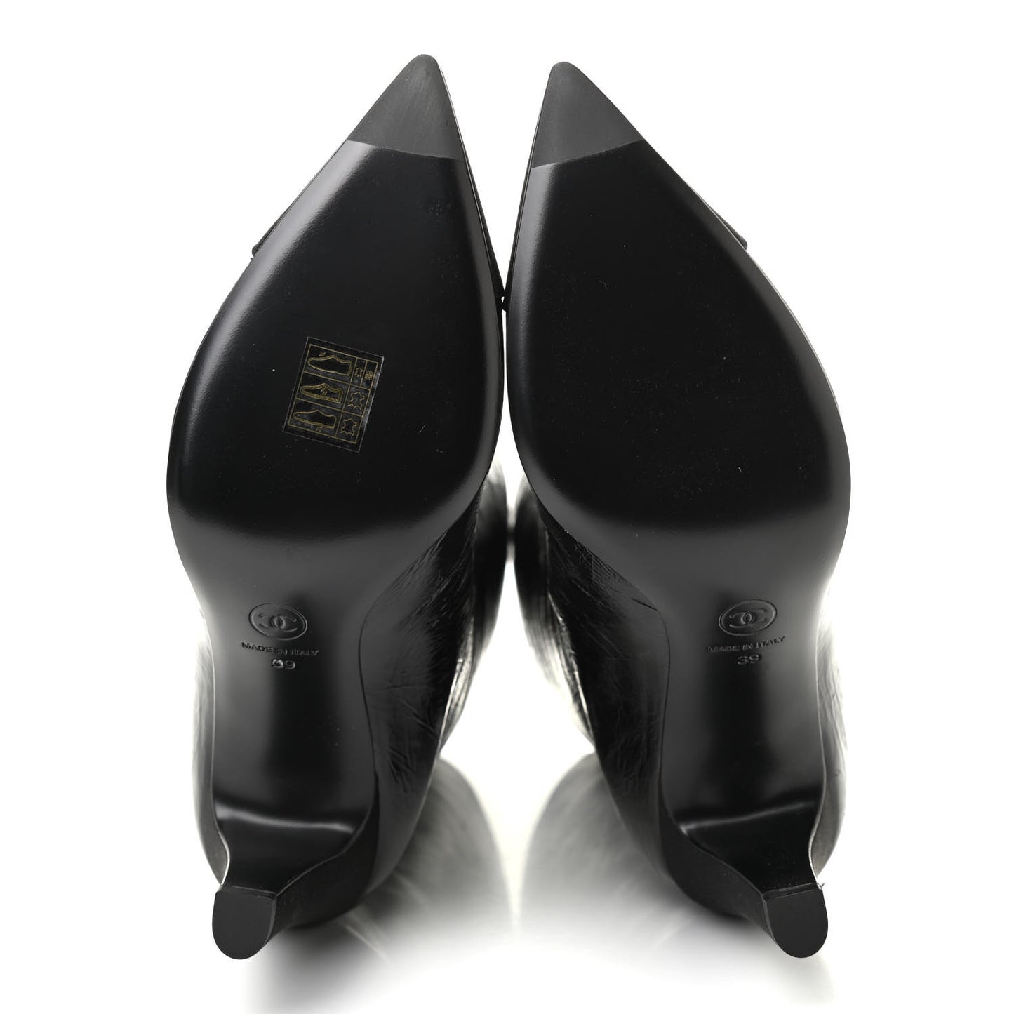 Crumpled Calfskin Grosgrain Gabrielle Cap Toe Short Boots 39 Black