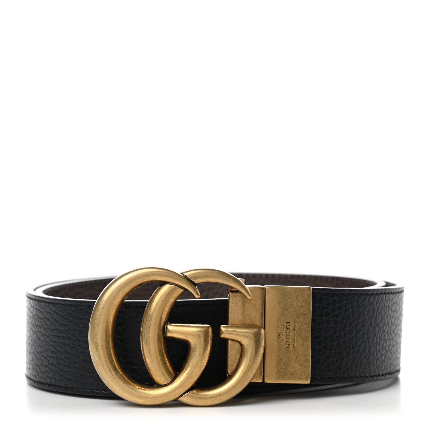 Gucci Dollar Calfskin Double G Reversible 37mm Belt 90 36 Black New Acero 1 of 5