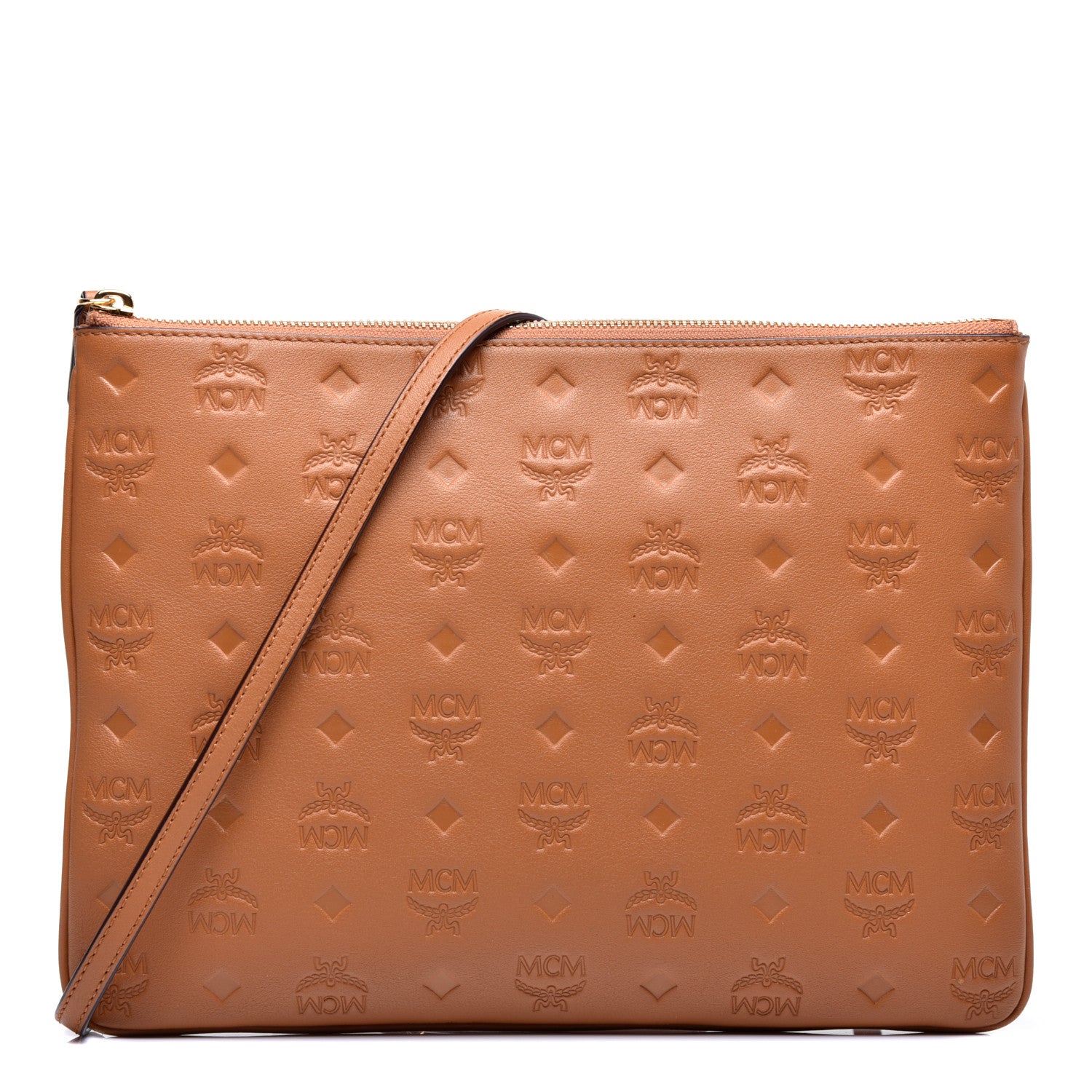 MCM Calfskin Ottomar Crossbody Pouch Cognac 1 of 10