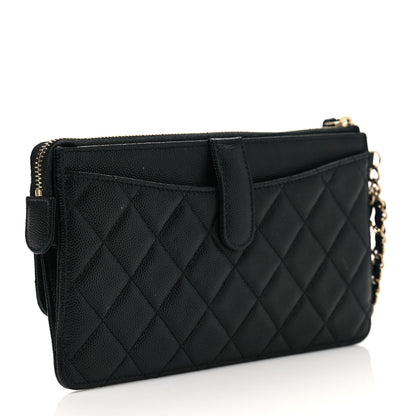 Chanel Caviar Quilted Classic Pouch With Handle Black 3 of 10