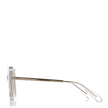 Chanel 18K White Gold Mirror Square Sunglasses 6051 Gold 3 of 7
