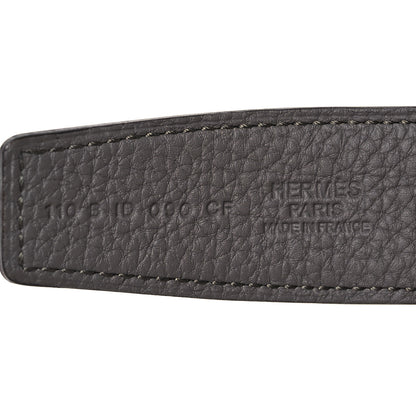Hermes Box Togo 32mm Guilloche H Belt 110 Black Etain 5 of 7