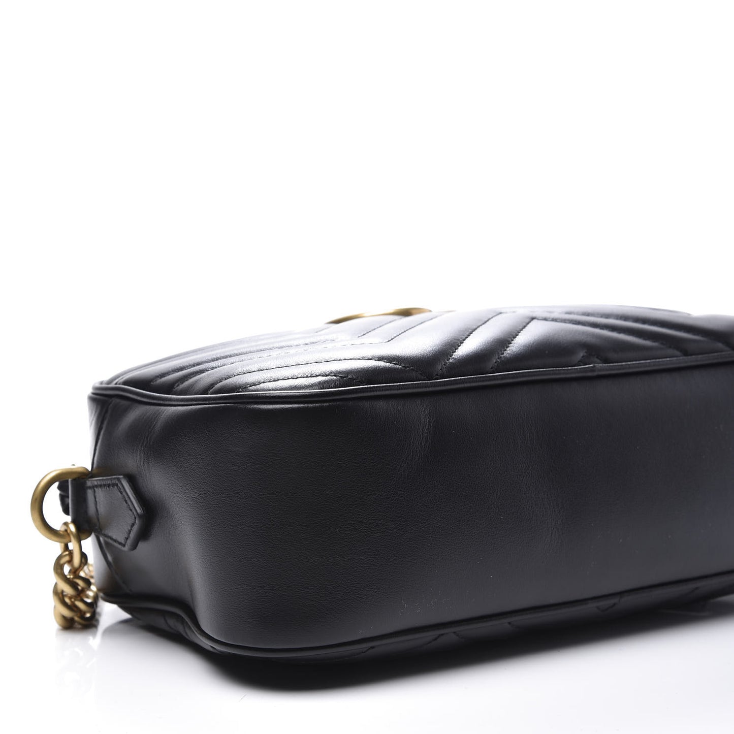 Calfskin Matelasse Small GG Marmont Chain Shoulder Bag Black