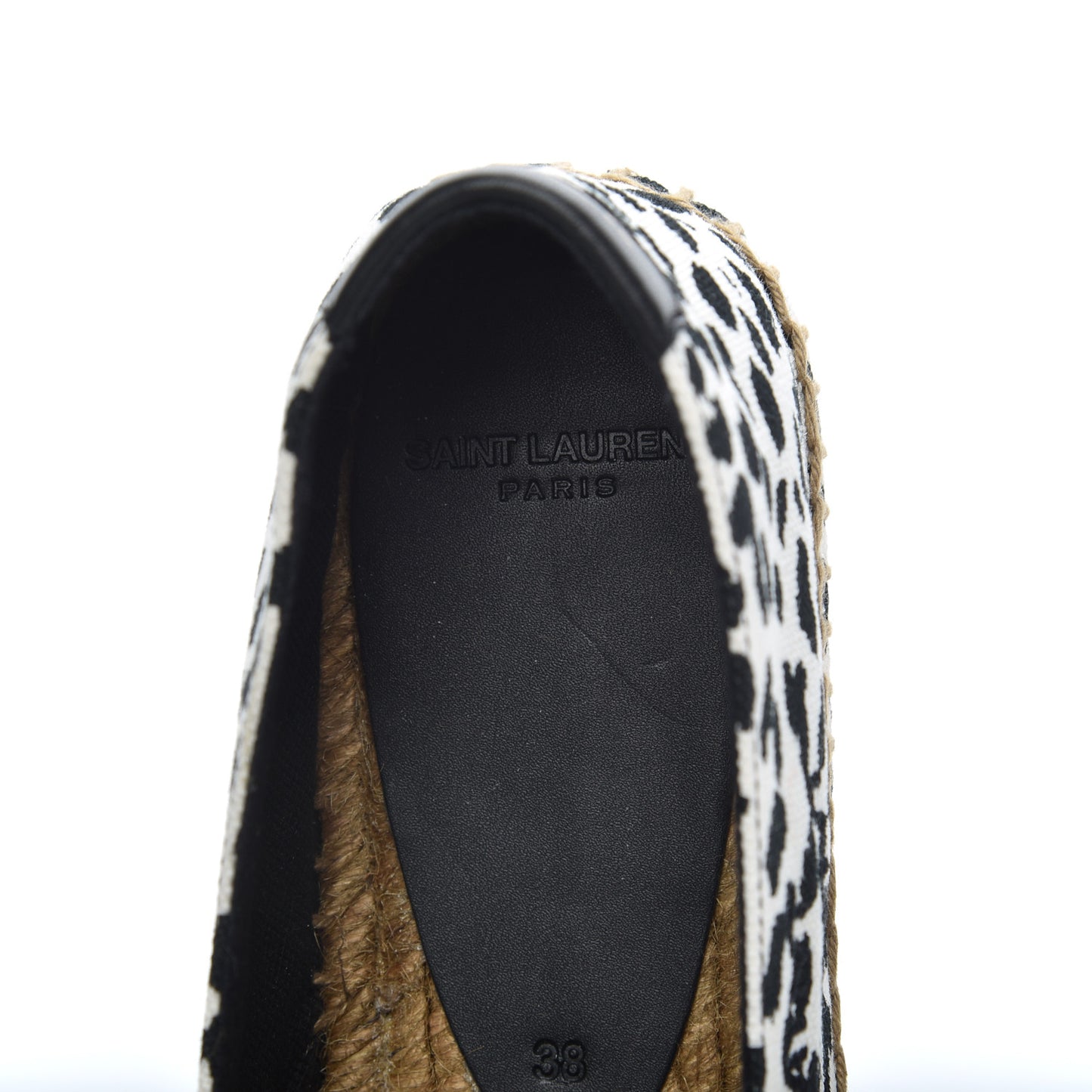 Canvas Leopard Print Espadrilles 38 Latte Black