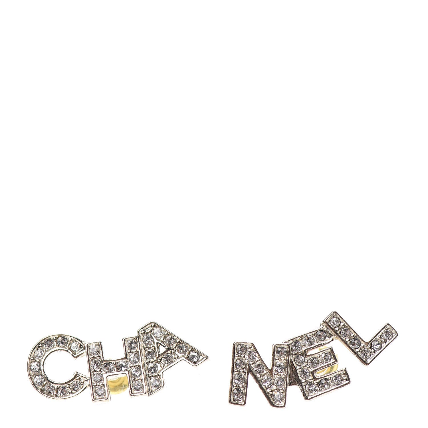 Chanel Crystal Pearl Signature Stud Earrings Gold 1 of 4