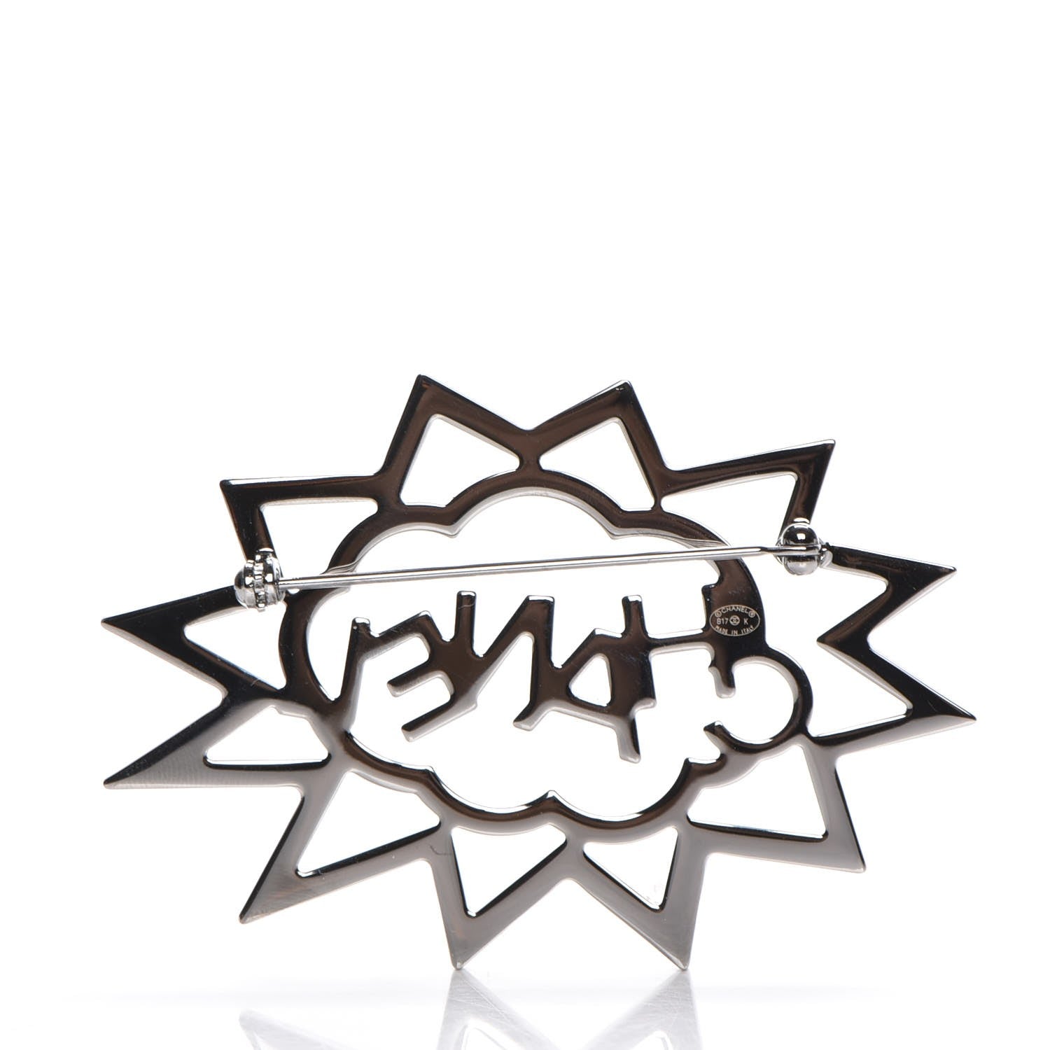 Chanel Ruthenium Crystal CC Brooch Red Yellow 4 of 6