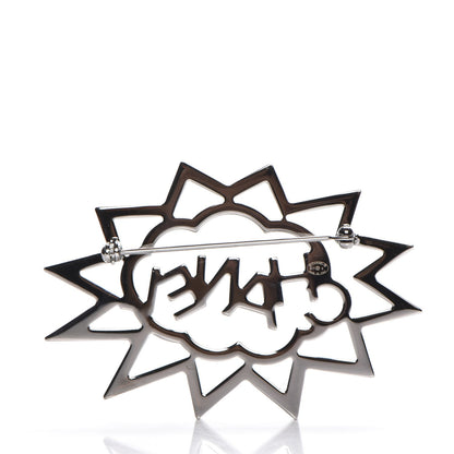 Chanel Ruthenium Crystal CC Brooch Red Yellow 4 of 6