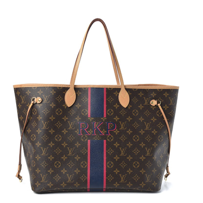 Louis Vuitton Monogram My LV Heritage Neverfull GM Blue Marine Fuchsia 1 of 9